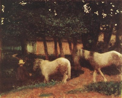 Evening Mood with Horses by Károly Ferenczy